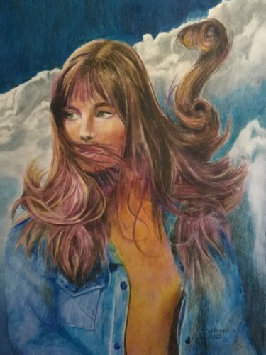 Peinture intitulée "JANE." par Jacques Tafforeau, Œuvre d'art originale, Aquarelle
