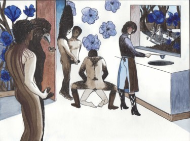 "Foyers" başlıklı Resim Rajahfoo tarafından, Orijinal sanat, Mürekkep