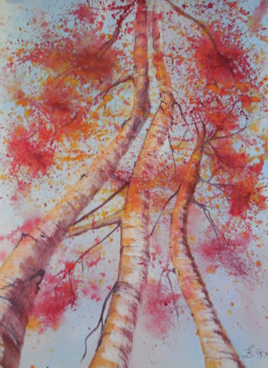 Painting titled "Grandeurs et couleu…" by Genevieve Fraysse, Original Artwork, Watercolor