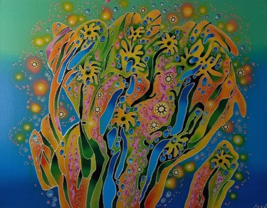 OCEAN FLOWERS V2 Painting titled "OCEAN FLOWERS V2" by Oleksandr Lekomtsev, Original Artwork, Oil