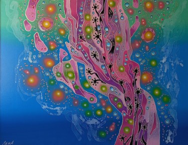 OCEAN FLOWERS V1 Painting titled "OCEAN FLOWERS V1" by Oleksandr Lekomtsev, Original Artwork, Oil