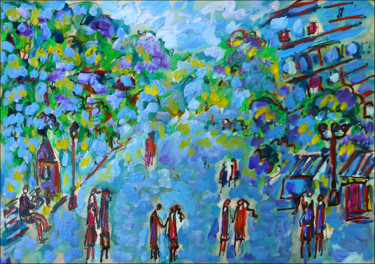Peinture intitulée "Square du Ranelagh" par Jean Mirre, Œuvre d'art originale, Huile