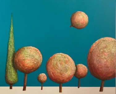 Peinture intitulée "Les Arbres Cosmique…" par Tapiezo, Œuvre d'art originale, Tempera