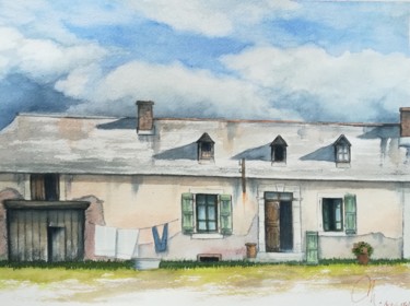 Peinture intitulée "Labastide maison ro…" par Mickael Thébault, Œuvre d'art originale, Aquarelle