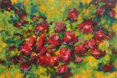 Painting titled "Spring Blossoms" by Galina Zimmatore, Original Artwork, Acrylic