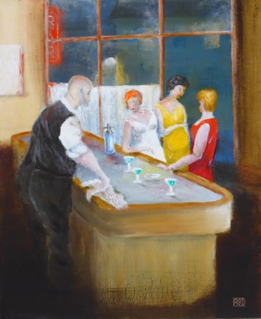 Pintura titulada "Fin de soirée" por André Robert Deschamps, Obra de arte original, Acrílico