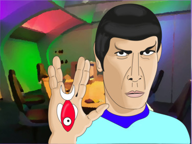 数字艺术 标题为“Spock et moi” 由Denis Bacholier, 原创艺术品, 数字油画