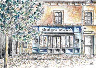 Peinture Boulangerie 44240 Sucé sur erdre 제목이 "Peinture Boulangeri…"인 미술작품 A.T.6 Alexandre Trubert로, 원작, 수채화