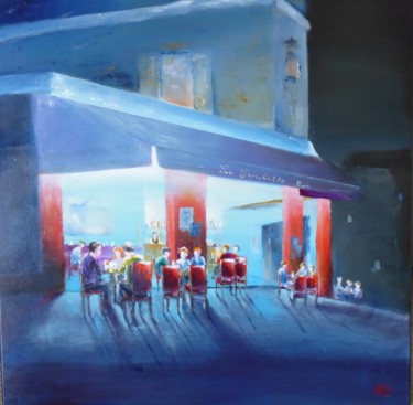 Pintura titulada "Le café bleu -62" por André Robert Deschamps, Obra de arte original, Acrílico