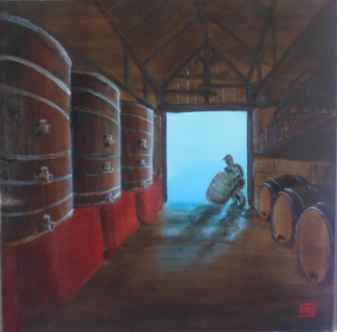 Pintura titulada "Dans les chais - 72" por André Robert Deschamps, Obra de arte original, Acrílico