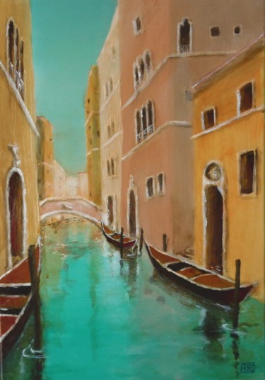 Peinture intitulée "Venise 1904 Palais…" par André Robert Deschamps, Œuvre d'art originale, Acrylique