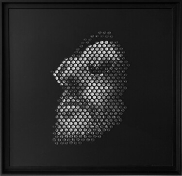 Schilderij getiteld "LEON" door Laurent Gros, Origineel Kunstwerk, Digitale fotografie Gemonteerd op Metaal