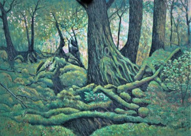 Drawing titled "forest.1" by Ari Reinikainen, Original Artwork, Pastel
