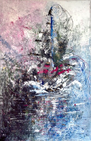 Peinture intitulée "Bohneur sur mer" par Bukurije Avdija, Œuvre d'art originale, Acrylique