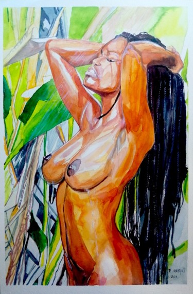 Peinture intitulée "Deserea" par Philippe Cormault, Œuvre d'art originale, Aquarelle