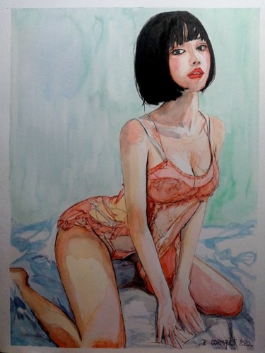 Peinture intitulée "Gui Ruo" par Philippe Cormault, Œuvre d'art originale, Aquarelle