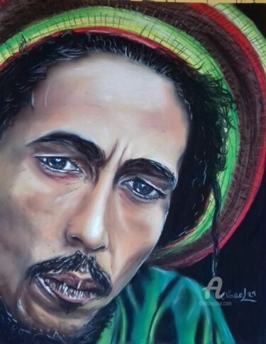 Σχέδιο με τίτλο "Bob Marley" από Norel, Αυθεντικά έργα τέχνης, Παστέλ