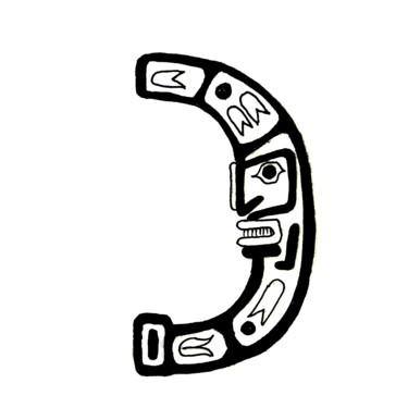 제목이 "Totem tribal"인 그림 Guillaume Flouriot로, 원작, 잉크