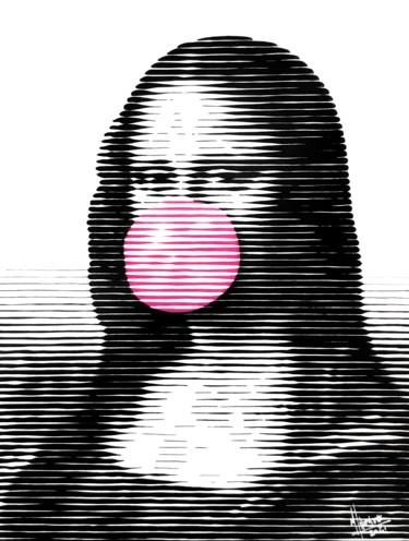 Bubble gum 08 Painting titled "Bubble gum 08" by Miguel Angel Lozano Bonora, Original Artwork, Acrylic Mounted on Wood Panel