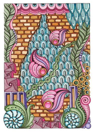 Drawing titled "Three buds." by Viktoriya Crichton, Original Artwork, Watercolor