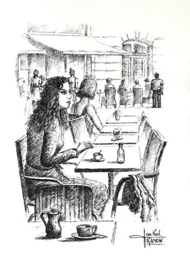 Dessin intitulée "La surprise" par Jean-Paul Ramon, Œuvre d'art originale, Encre