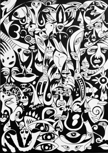 The Patience - Ancient India Peinture intitulée "The Patience - Anci…" par Koorosh Nejad, Œuvre d'art originale, Acrylique
