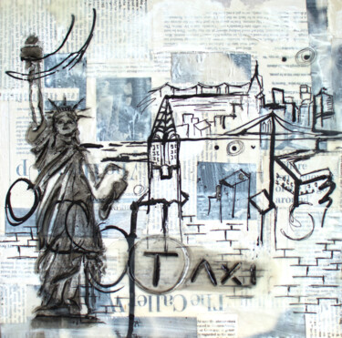 Schilderij getiteld "New York Moments" door Brittany Ellis, Origineel Kunstwerk, Acryl
