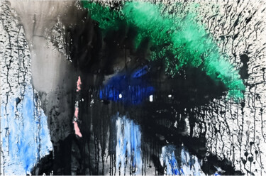 Cœur de jungle - Jungle heart Schilderij getiteld "Cœur de jungle - Ju…" door Alliet-Delacroix, Origineel Kunstwerk, Olie Gemonteerd op Frame voor houten…