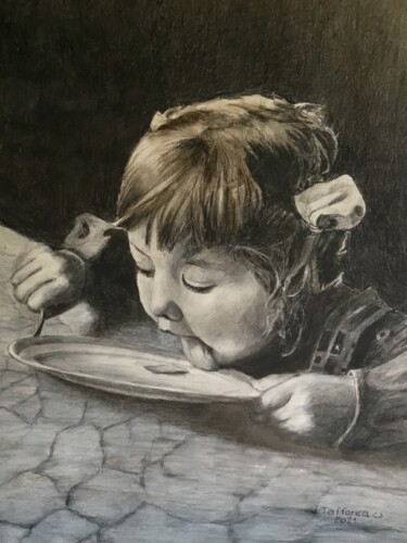 Painting titled "LA PETITE LÈCHE -MI…" by Jacques Tafforeau, Original Artwork, Watercolor