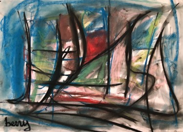 Peinture intitulée "Les repères" par Serge Berry, Œuvre d'art originale, Pastel
