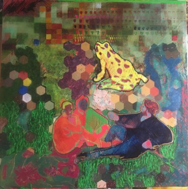 LFDG 11, la grenouille arlequin 绘画 标题为“LFDG 11, la grenoui…” 由Marcelle Delacité, 原创艺术品, 颜料