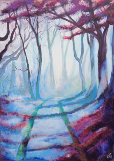 Peinture intitulée "Chemin vers Souville" par Christel Fréon, Œuvre d'art originale, Acrylique Monté sur Châssis en bois