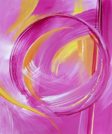 Peinture intitulée "... Marche Rose ...." par Anne-Frédérique Ferret, Œuvre d'art originale, Huile