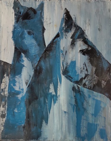绘画 标题为“The two” 由Vladimir Skalkin, 原创艺术品, 油