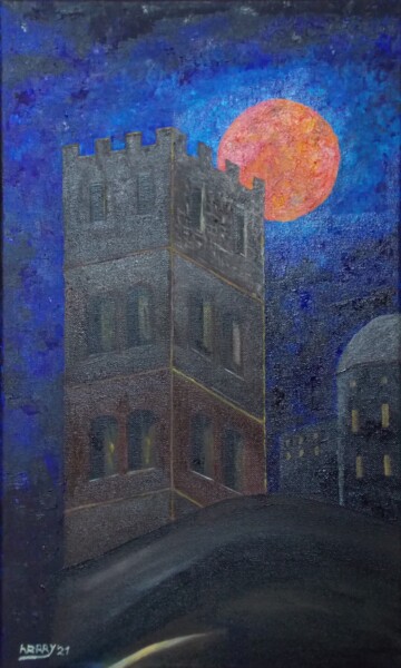 绘画 标题为“Lunam Rubrum über Ó…” 由Harry, 原创艺术品, 油
