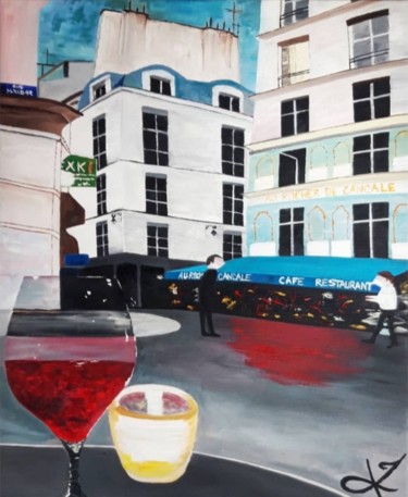 Peinture intitulée "Rue Mandar" par Justine De Meerschman, Œuvre d'art originale, Huile