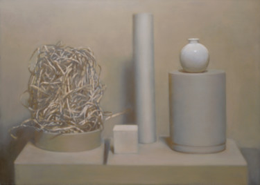 Картина под названием "Still life with pac…" - Oleg Sergeev, Подлинное произведение искусства, Масло