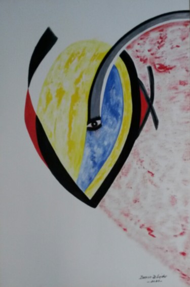 Peinture intitulée "Les yeux du mystère…" par Ivann Deweare Lindor, Œuvre d'art originale, Acrylique Monté sur Châssis en bo…