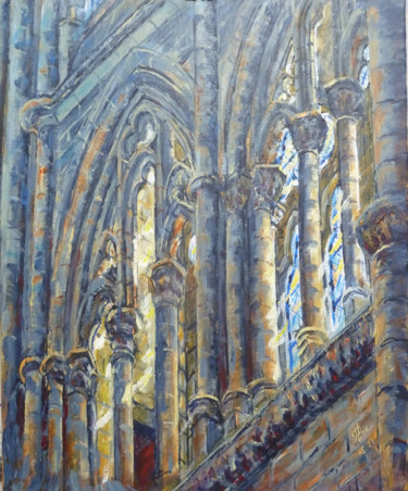 Peinture intitulée "Le triforium éclairé" par Philippe Lasselin, Œuvre d'art originale, Acrylique