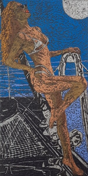 Peinture intitulée "SUNBATH" par Marjinal Artiste Peintre Décalé Français, Œuvre d'art originale, Acrylique