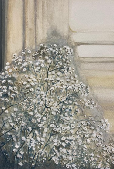 fountain of tenderness Desenho intitulada "fountain of tendern…" por Irina Ges, Obras de arte originais, Aquarela