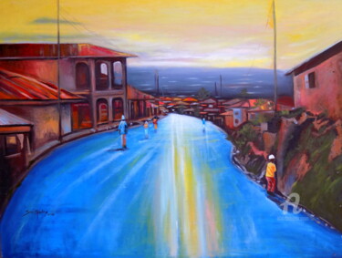 Road to Ekiti Peinture intitulée "Road to Ekiti" par Olaoluwa Smith, Œuvre d'art originale, Acrylique