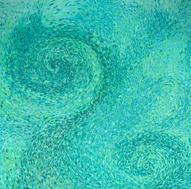 Painting titled "SeaBreeze 1" by Katerina Komissarova, Original Artwork, Oil Mounted on Wood Stretcher frame