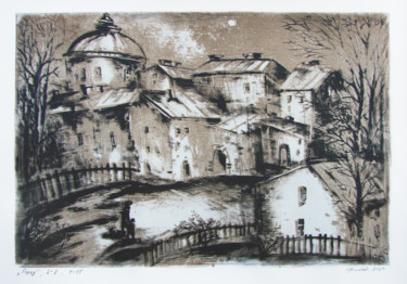 Printmaking titled "Город" by Aleksei Filippov, Original Artwork, Lithography