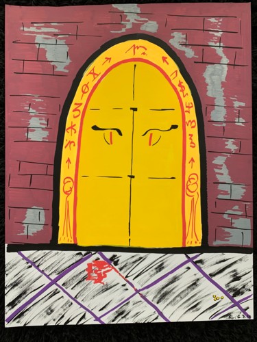 绘画 标题为“La porte secrète du…” 由Renaud Lambert, 原创艺术品, 标记
