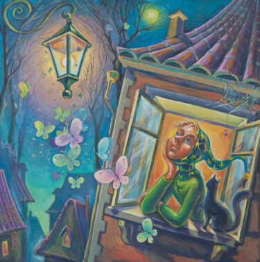绘画 标题为“View from the window” 由Greg Known, 原创艺术品, 油
