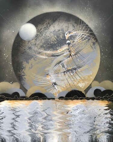 绘画 标题为“Ode à la Naine Blan…” 由Fabien Dessoly (Symbolic Art BZH), 原创艺术品, 丙烯 安装在木质担架架上