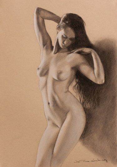 Dessin intitulée "Courbes 27" par Jean-Pierre André Leclercq, Œuvre d'art originale, Graphite