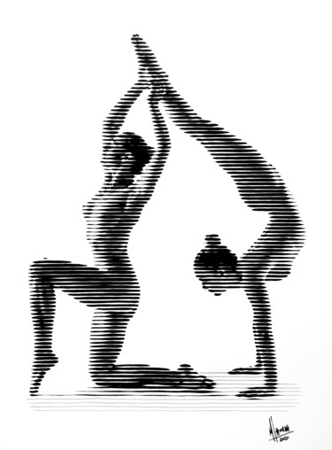 绘画 标题为“Danza 04” 由Miguel Angel Lozano Bonora, 原创艺术品, 丙烯 安装在木板上
