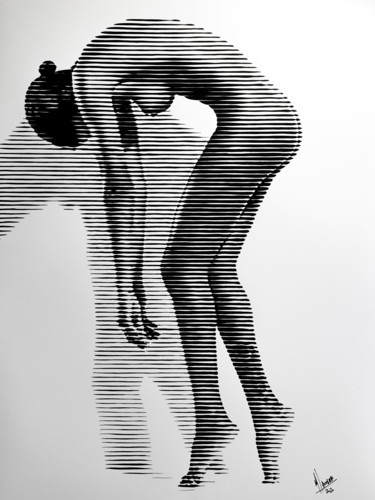 绘画 标题为“Desnudo 2020 03” 由Miguel Angel Lozano Bonora, 原创艺术品, 丙烯